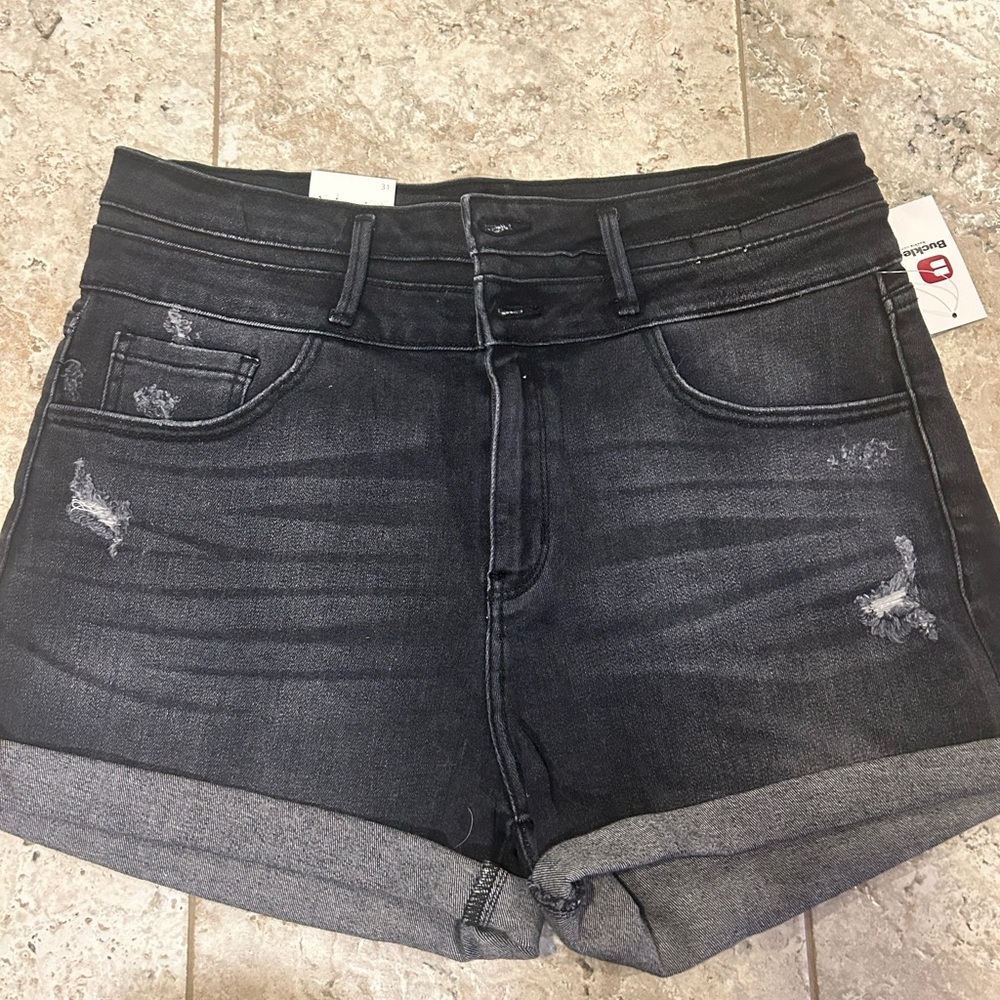 Women's Black Denim Shorts